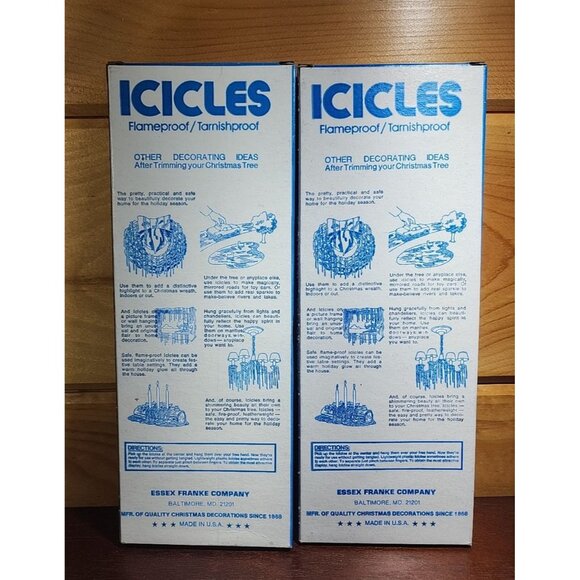 2 Boxes Vintage Christmas Tree ICICLES 500 Strands Garland 18" Silver USA Tinsel - Picture 3 of 4